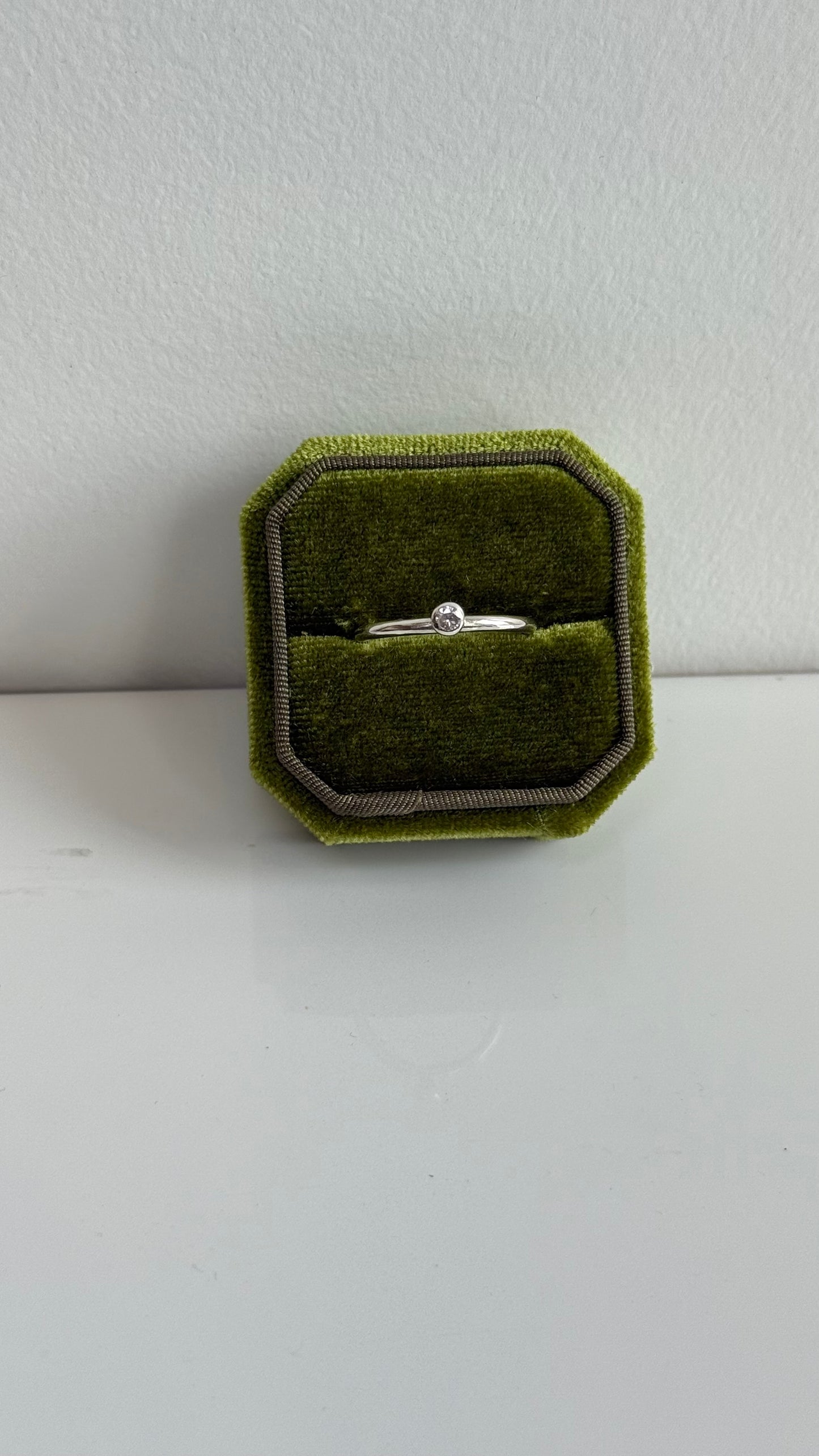 Sterling Silver .25ct Lab Diamond Ball Ring