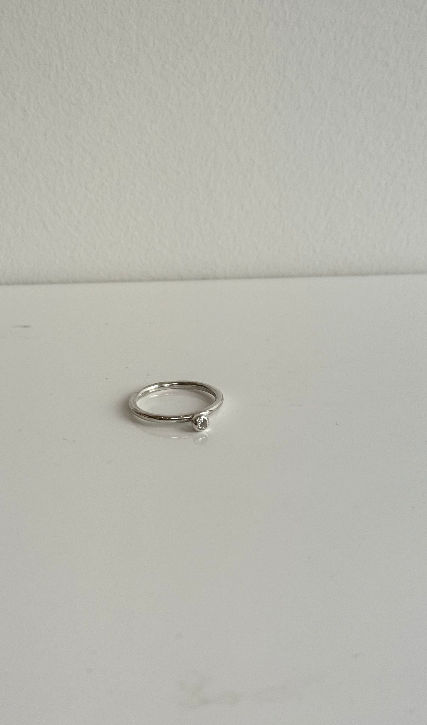 Sterling Silver .25ct Lab Diamond Ball Ring