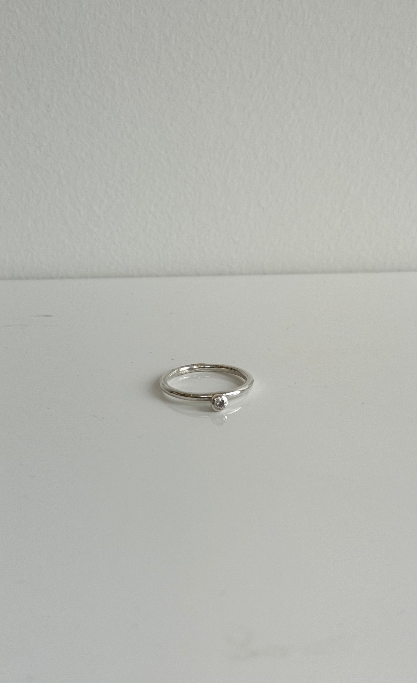 Sterling Silver .25ct Lab Diamond Ball Ring