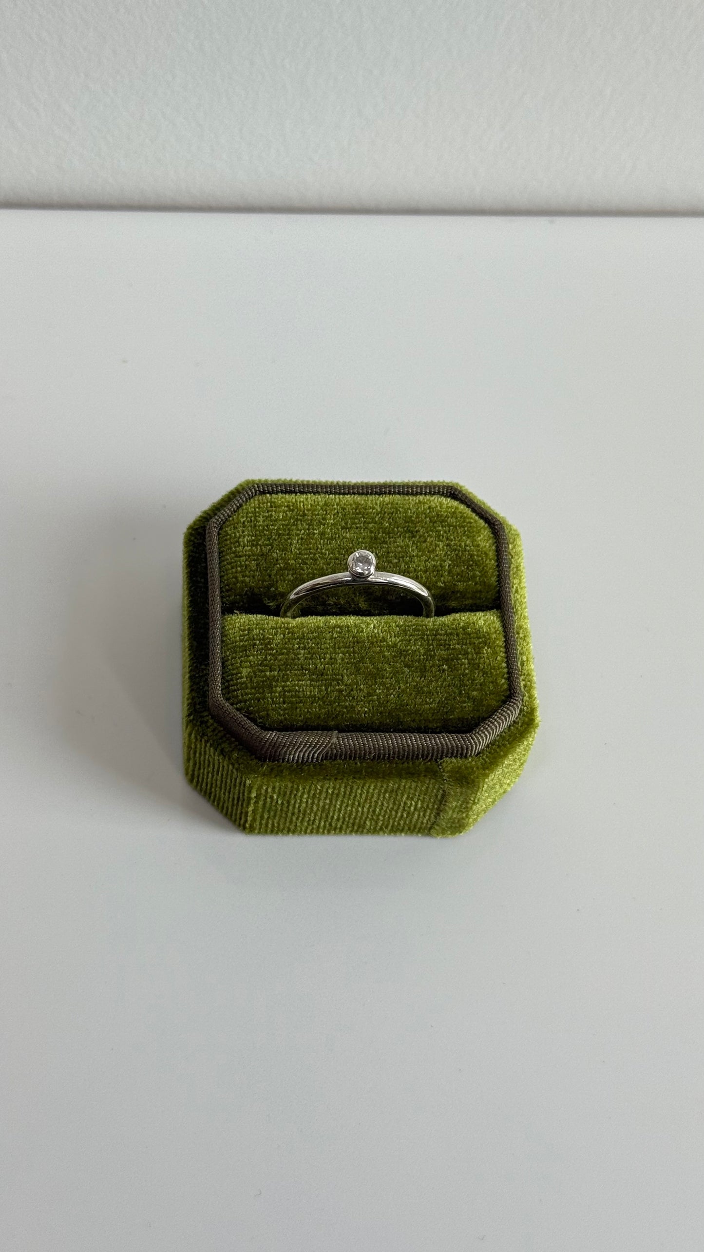 Sterling Silver .25ct Lab Diamond Ball Ring